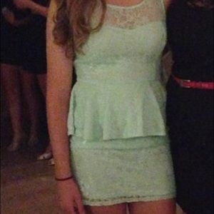 Pretty mint peplum dress
